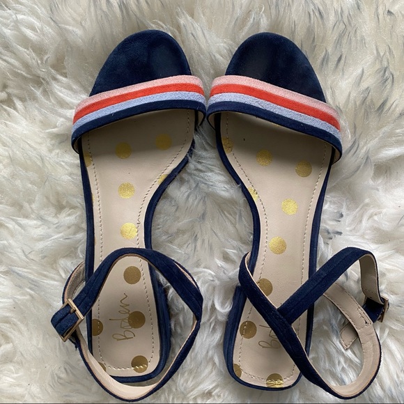 Boden  Zoe Navy Suede Striped Heeled Sandals
Boden size 38. In good condition - Picture 13 of 16